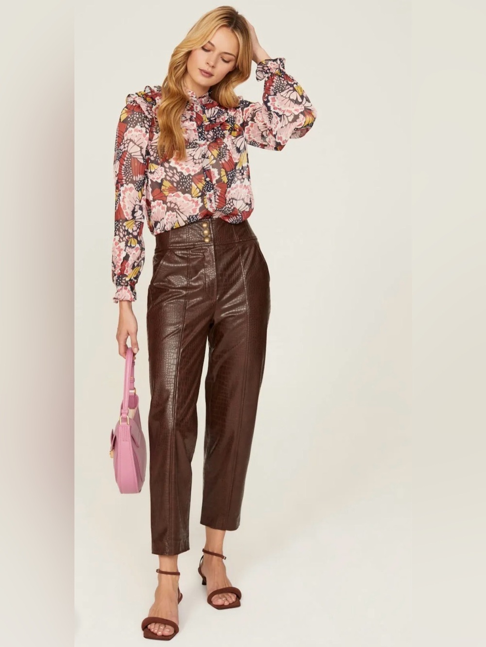 Boden Ruffle Yoke Shirt, Size 4‎